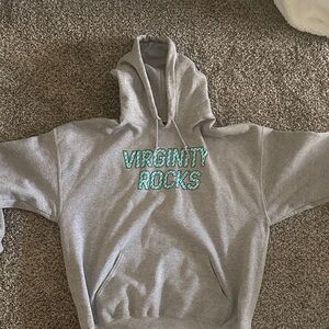 Gray Hoodie with Graphic Text
